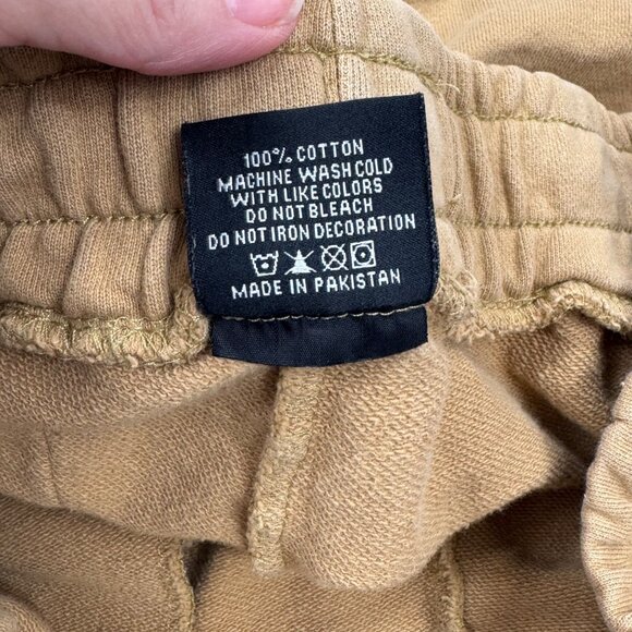 Young LA Mens Tan Sweat Shorts Size L Edition 2014 Training 8" - Picture 11 of 11